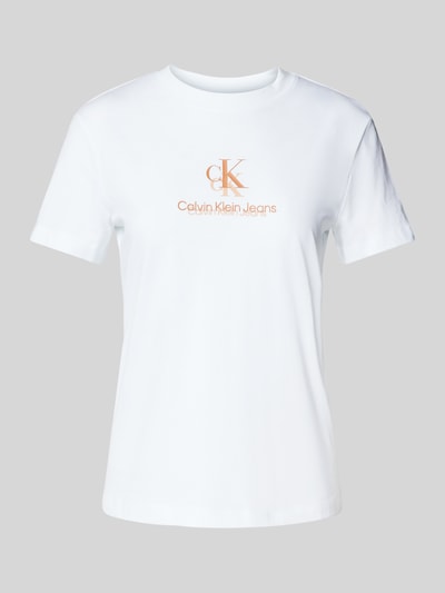 Calvin Klein Jeans T-Shirt mit Label-Print Modell 'SHADOW GRAPHIC' Weiss 1