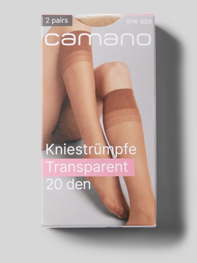 camano Kniestrümpfe mit Label-Detail Sand 3