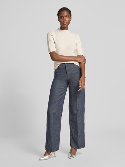 Liu Jo White Strickshirt mit Stehkragen Offwhite 1