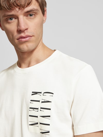 Calvin Klein Jeans T-Shirt mit Label-Print Offwhite 3