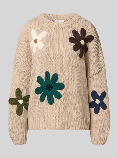 Apricot Strickpullover mit gerippten Abschlüssen Taupe 2