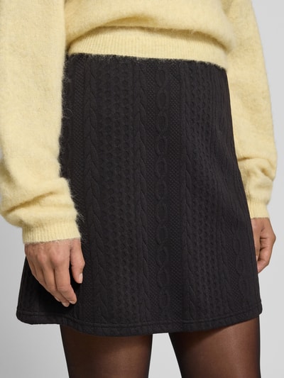 VERO MODA Uitlopende minirok met structuurmotief, model 'JANNI' Zwart - 3