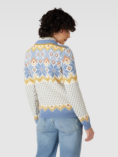 Dale of Norway Gebreide pullover met all-over motief, model 'Vilja' Lichtblauw - 5