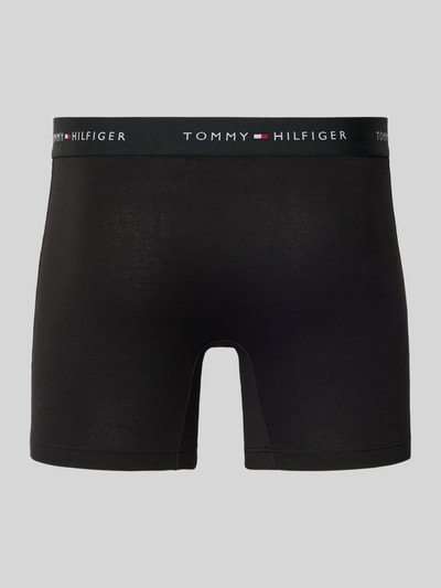 Produktfoto, Pants aus Baumwoll-Mix im 3er-Pack von Tommy Hilfiger, unifarben schwarz, Label-Schriftzug am elastischen Bund, Skinny Fit, Stretch-Material