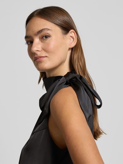 Neo Noir Top bluzkowy z satyny model ‘Veda’ Czarny 3