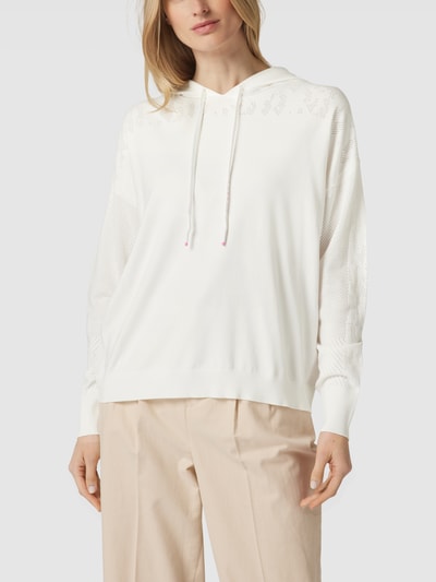 Marc Cain Hoodie met broderie anglaise Wit - 4