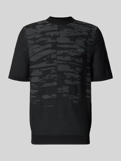 BOSS Green t-shirt o kroju regular fit z mieszanki wiskozy model 'KN_Globe TS' Czarny 2