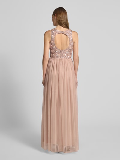 LACE & BEADS Getailleerde cocktailjurk met pailletten Lichtroze - 5