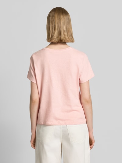 Tommy Hilfiger Regular Fit T-Shirt aus Baumwoll-Leinen-Mix Rosa 5