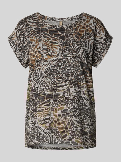 Soyaconcept T-Shirt mit geripptem Rundhalsausschnitt Dunkelbraun 2