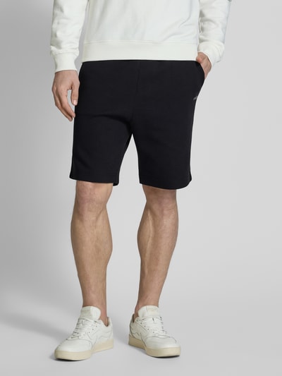 BOSS Green Regular fit sweatshorts met elastische band, model 'Headlo' Zwart - 4