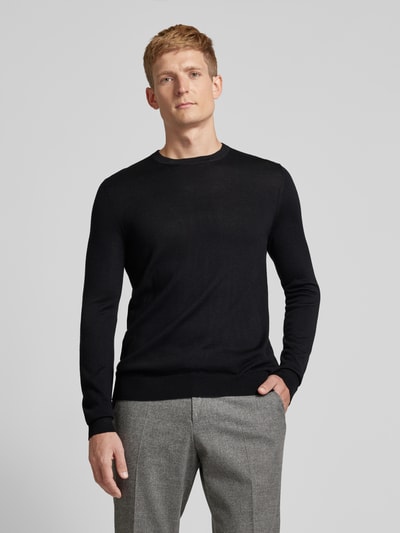 Christian Berg Men Strickpullover mit Rundhalsausschnitt Black 4