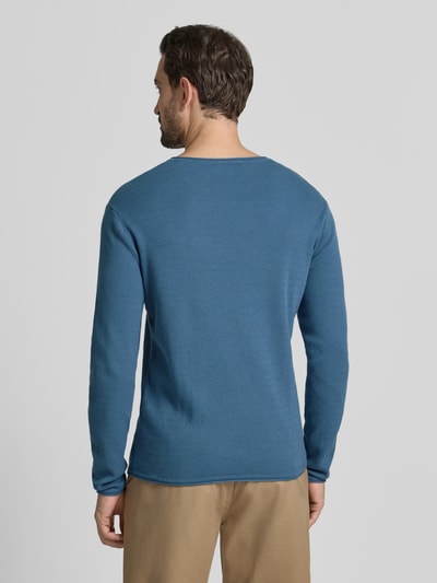 Tom Tailor Denim Regular fit gebreide pullover van zuiver katoen Jeansblauw - 5