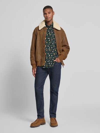 Montego Regular Fit Freizeithemd mit Weihnachtsmotiv Dunkelgruen 1