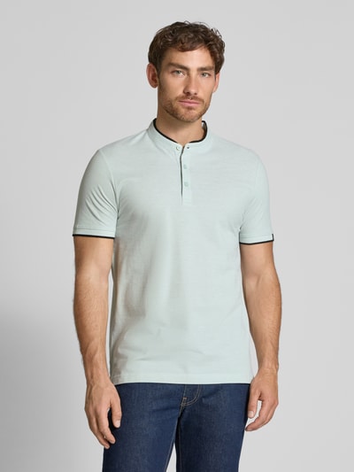 Tom Tailor Denim Regular Fit Poloshirt aus reiner Baumwolle Hellgruen 4