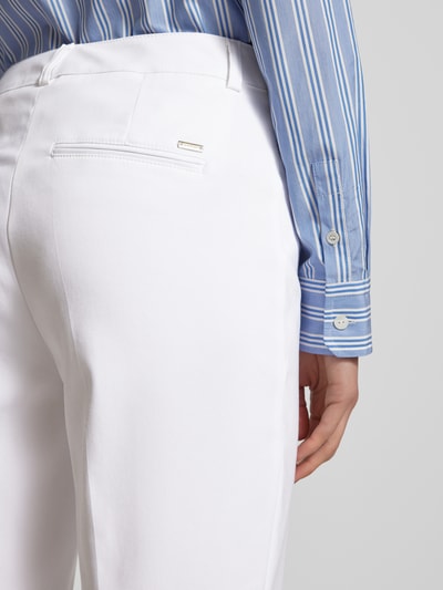 Gardeur Slim Fit Hose mit Bügelfalten Modell 'Denise' Weiss 3