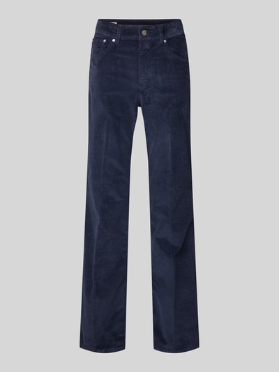 Gant Flared fit corduroy broek in 5-pocketmodel, model 'Cordur' Marineblauw - 2