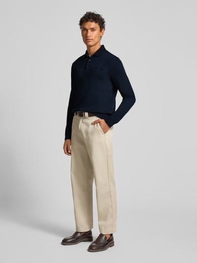 bugatti Slim fit poloshirt met labeldetail Marineblauw - 1