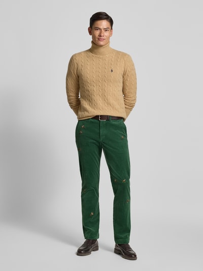 Polo Ralph Lauren Regular Fit Cordhose mit Stitching-Details Gruen 1