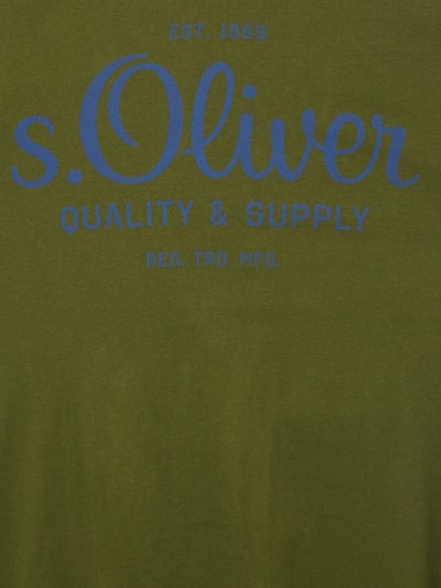 s.Oliver RED LABEL T-shirt met logoprint  Olijfgroen - 4