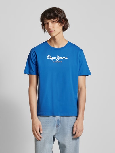 Pepe Jeans T-Shirt mit Label-Print Modell 'EGGO' Jeansblau 4