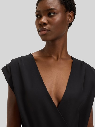 BOSS Orange Regular fit jumpsuit met ronde plissés
 Zwart - 3