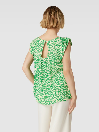 ICHI Blouseshirt van viscose met volantmouwen, model 'Marrakech' Groen - 5