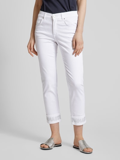 Angels Cropped Jeans in unifarbenem Design Modell 'Cici' Weiss 4