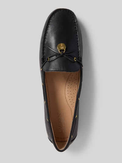 Lauren Ralph Lauren Loafers van leer met labeldetail, model 'AVERI III' Marineblauw - 3