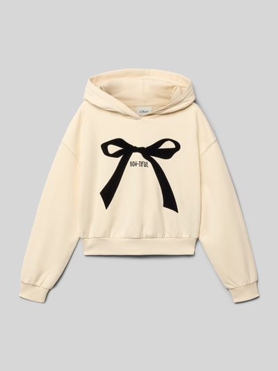 s.Oliver RED LABEL Loose Fit Hoodie aus Baumwoll-Mix Ecru 1