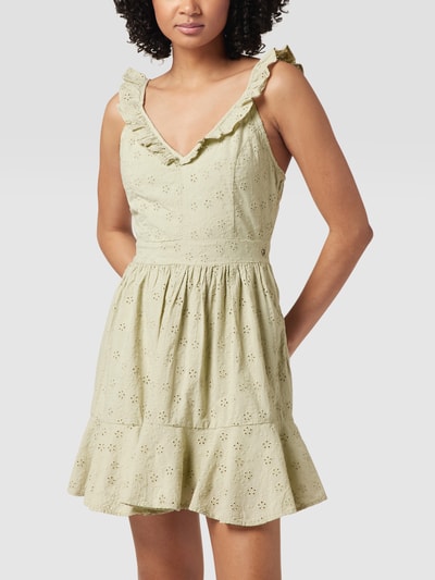 GUESS Minikleid mit floralem Lochstickmuster Mint 4