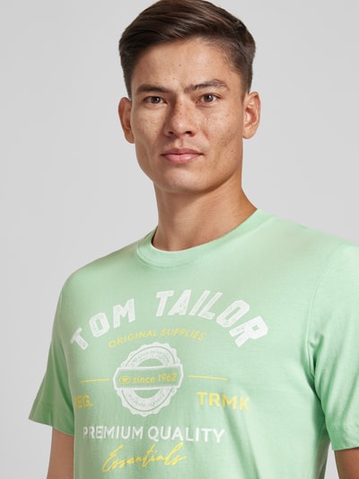 Tom Tailor T-shirt met labelprint Mintgroen - 3