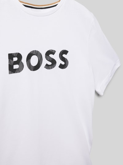 Boss T-Shirt mit Rundhalsausschnitt und Label-Print Weiss 2