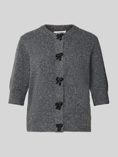 B.Young Gebreid jack met 1/2-mouwen, model 'Omea' Donkergrijs - 2