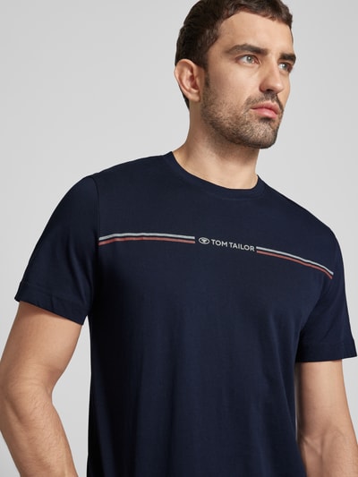 Tom Tailor T-shirt z nadrukiem z logo Granatowy 3