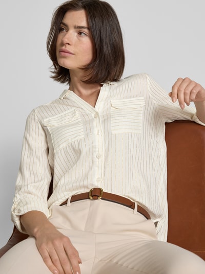 Vero Moda Regular fit overhemdblouse van pure viscose, model 'BUMPY' Wit - 3