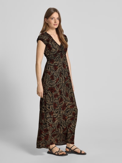 Apricot Maxikleid aus Viskose mit V-Ausschnitt Black 1