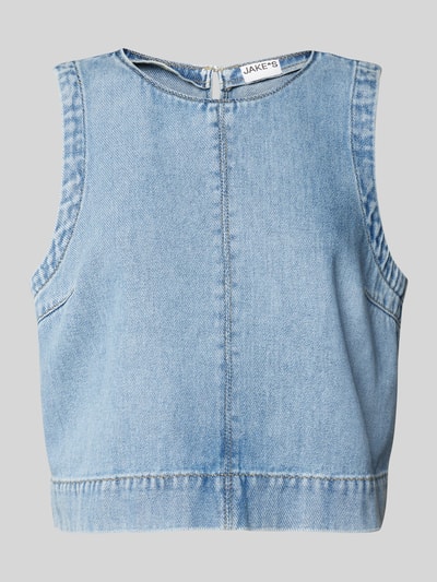 Jake*s Casual Relaxed Fit Jeansblusentop mit Rundhalsausschnitt Sky 2