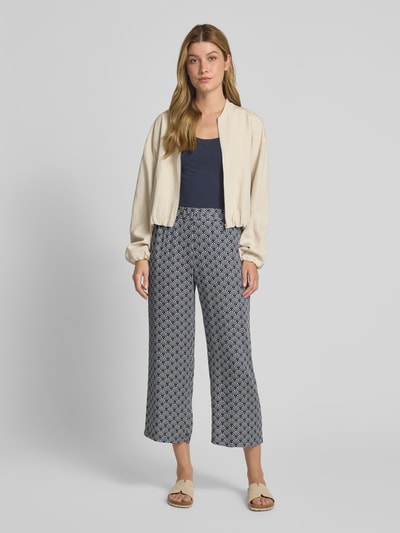 Milano Italy Straight leg stoffen broek met verkort model Marineblauw - 1