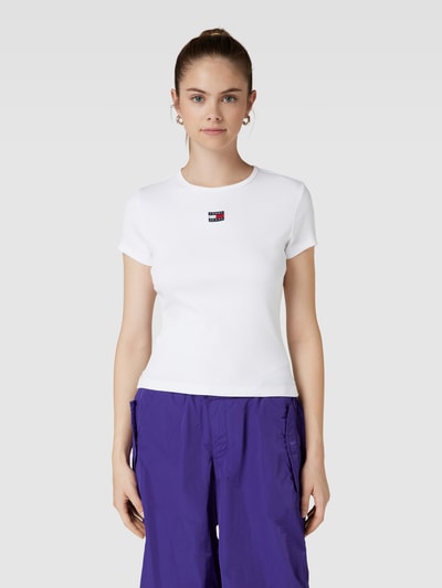 Tommy Jeans T-Shirt mit Label-Patch Weiss 4