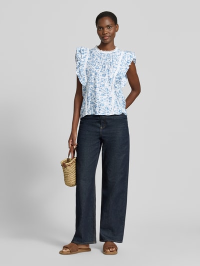 VERO MODA Regular Fit T-Shirt aus Viskose-Mix Modell 'BLISS' Hellblau 1