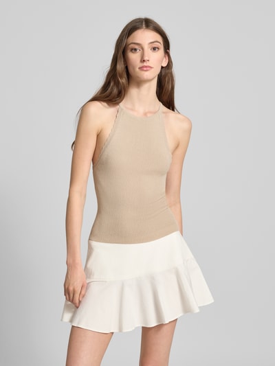 Only Slim Fit Top aus Feinstrick-Viskose-Mix Modell 'GEMMA' Sand 4