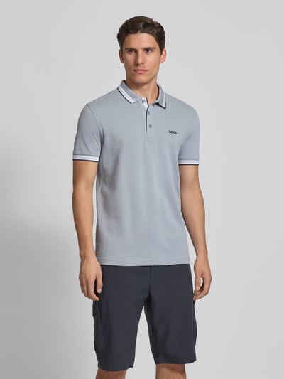 BOSS Green Koszulka polo o kroju Regular Fit z czystej bawełny Szaroniebieski 4