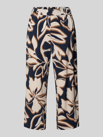 Produktfoto, Relaxed Fit Weite Hose mit Allover-Muster Modell 'LT JUNI' von Betty Barclay, Damen Weite Hose, dunkle und helle Farbtöne, breite Blütenformen, glatte Textur