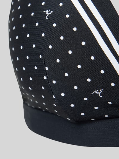 Produktfoto, Bikini-Oberteil in Triangel-Form Modell 'Brismar Beach' von JOOP! Collection, schwarz mit weißen Punkten, glatte Stretch-Oberfläche, Allover-Look