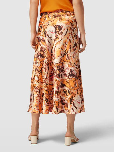 Jake*s Collection Midirok met all-over motief Donkeroranje - 5