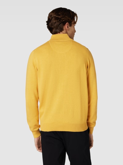 Fynch-Hatton Strickpullover mit Label-Details Modell 'Troyer' Gelb 5