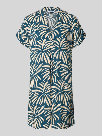 Produktfoto, Relaxed Fit Kleid aus reiner Wiskoza Modell 'Mary' von ZABAIONE, krótki rękaw, dekolt z lamówką, kwiatowy nadruk na całej powierzchni, długość tyłu w rozmiarze S: 94 cm, szerokość w rozmiarze S: 52 cm, długość rękawów w rozmiarze S: 18 cm