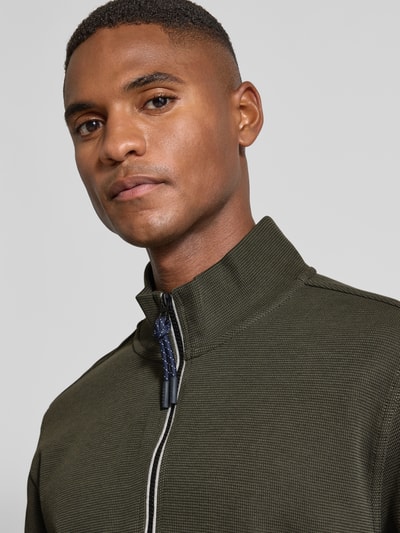 Lerros Sweatshirt met opstaande kraag, model 'SELANIK' Olijfgroen - 3