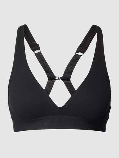 HUGO Bralette mit Logo-Bund Modell 'Rip Triangle' Black 2